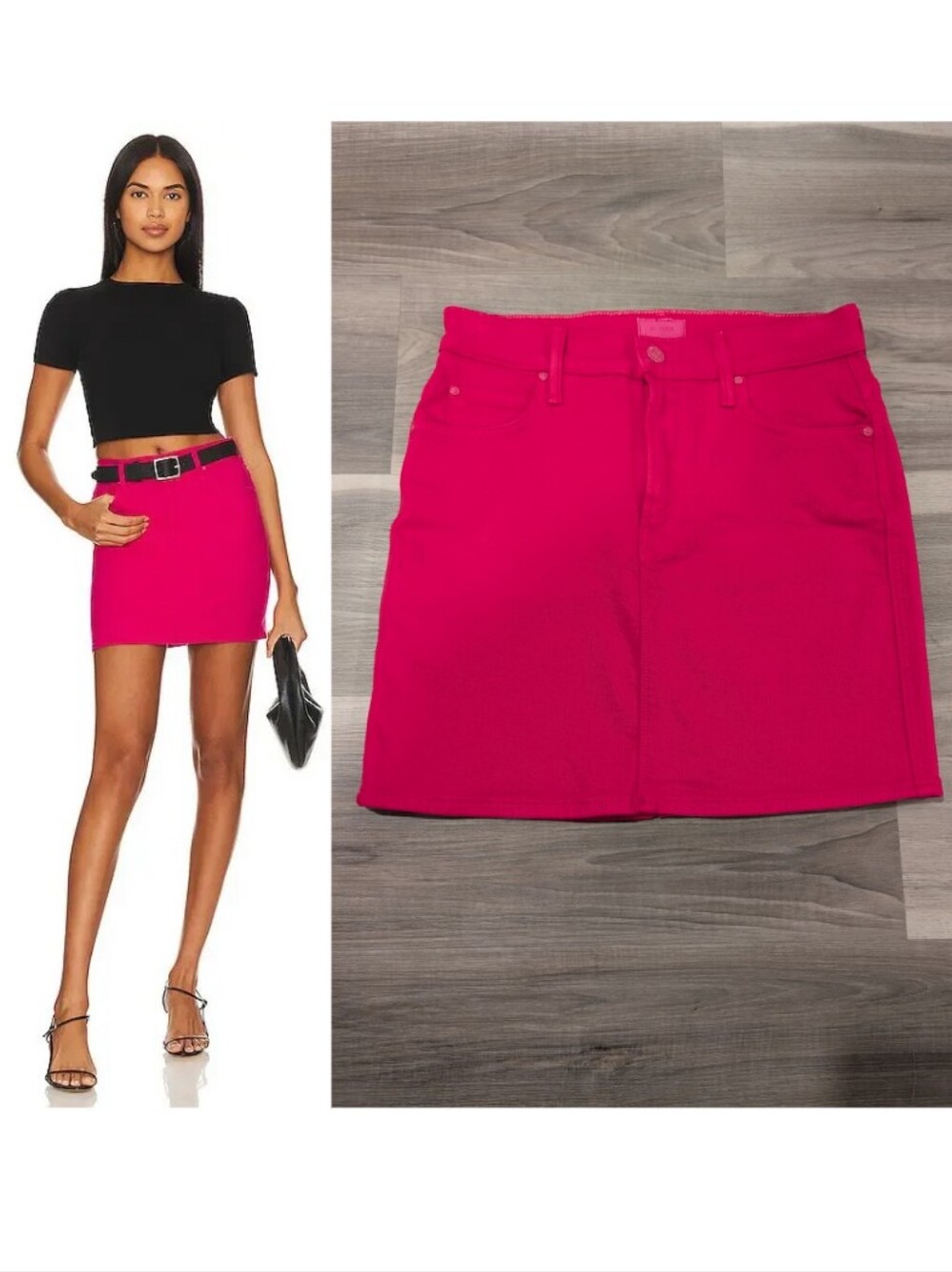 Mother | High Waisted Smokin' Double Micro Skirt In Raspberry Sorbet